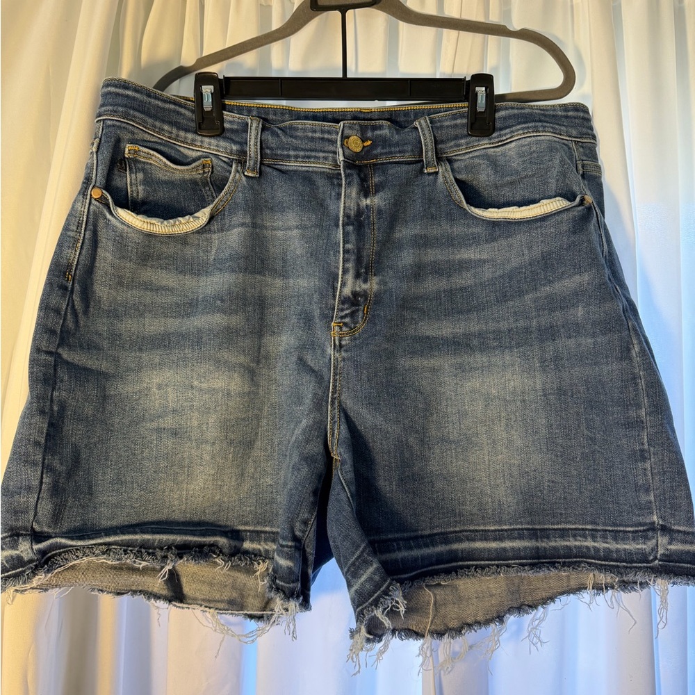 Judy Blue Distressed Blue Jean Shorts